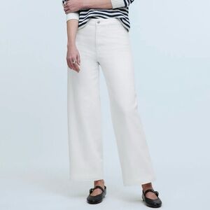 MADEWELL The Curvy Emmett Wide Leg Jean in Tile White Welt Pocket Edition 27
